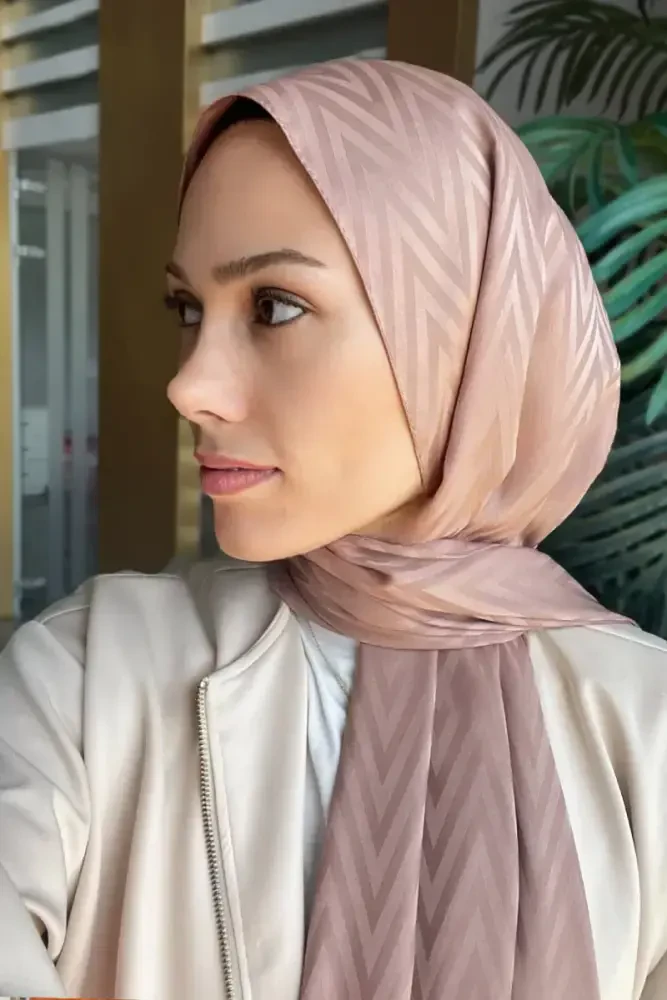 İpeksi Jakar Lisa Şal Zikzak Desen - Bronz - 3