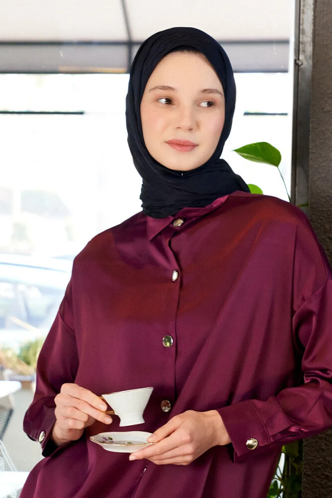 İpeksi Jakar Lisa Şal Fuzz Desen - Koyu Lacivert - MADAME POLO