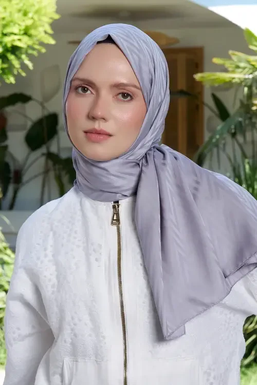 İpeksi Jakar Lisa Şal Zikzak Desen - Gri 