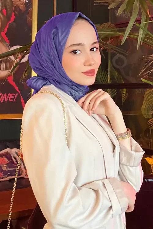 İpeksi Jakar Lisa Şal Zikzak Desen - Mor 