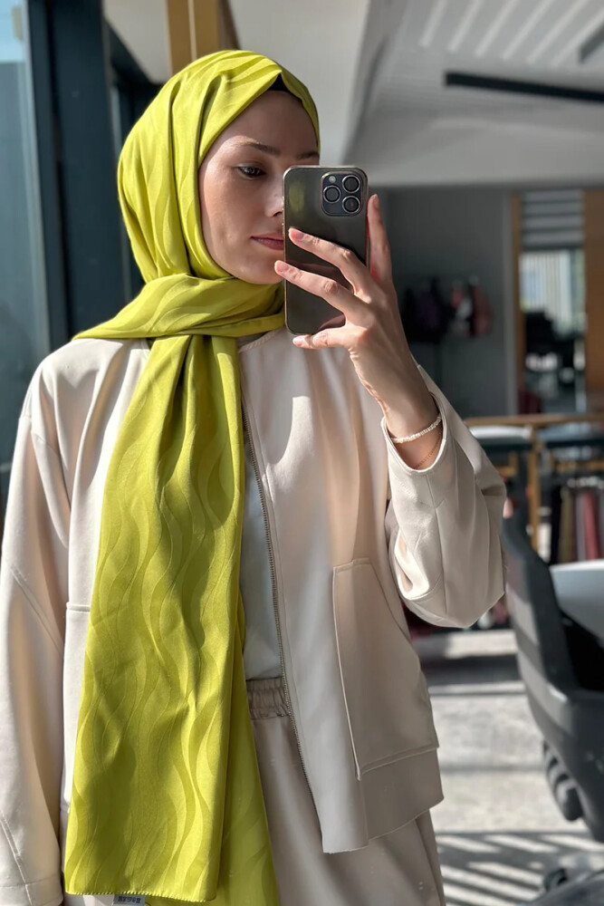 İpeksi Jakar Nova Şal Dalga Desen - Olive - 1