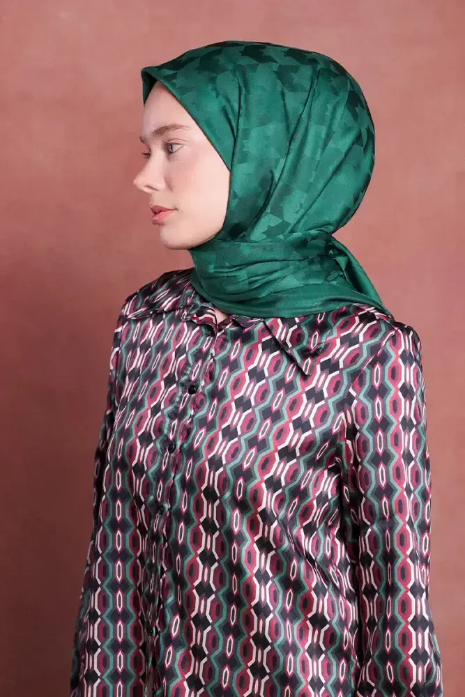İpeksi Jakar Safir Eşarp Kazayağı Desen - Benetton - 3