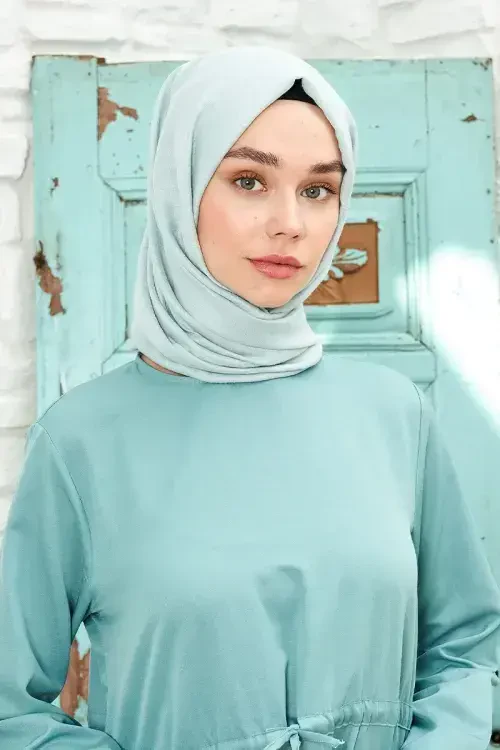 Jakar Pamuk Şal / Botanik Desen - Turkuaz Mavisi - MADAME POLO