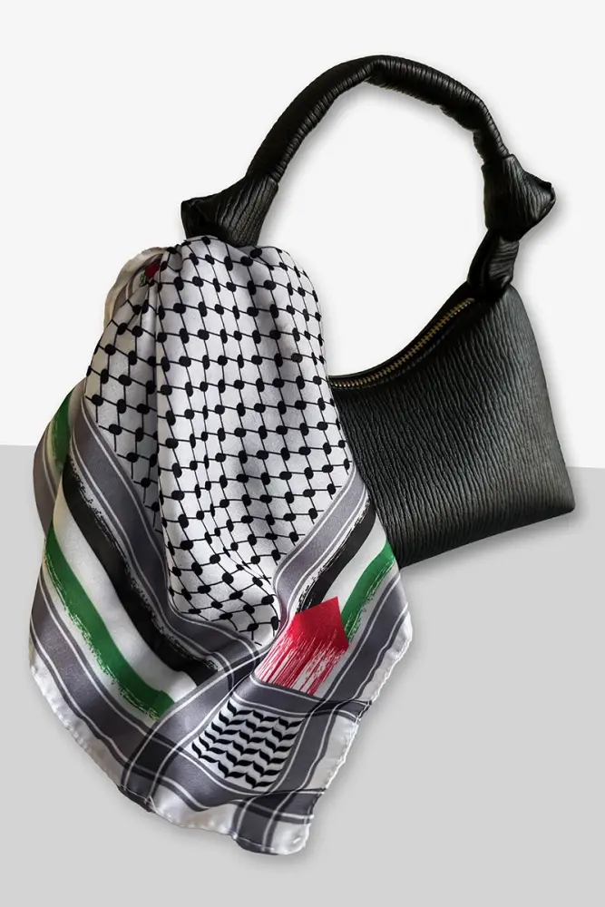 Kefiye Desen Filistin Bayrak Puşi Fular - 4