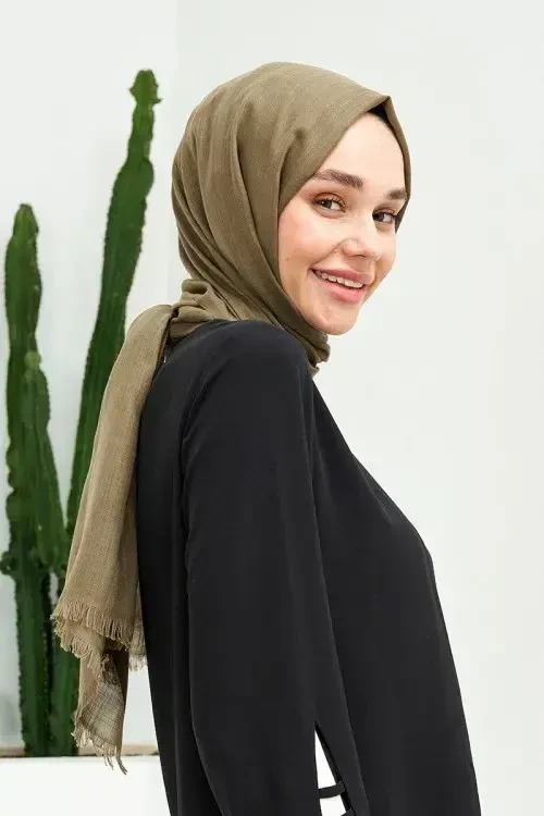 Keten Vual Şal - Pastel Yeşil - 1