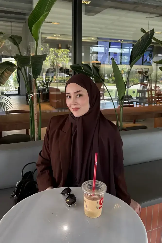 Krep Şifon Şal - Acı Kahve - MADAME POLO