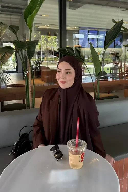 Krep Şifon Şal - Acı Kahve 