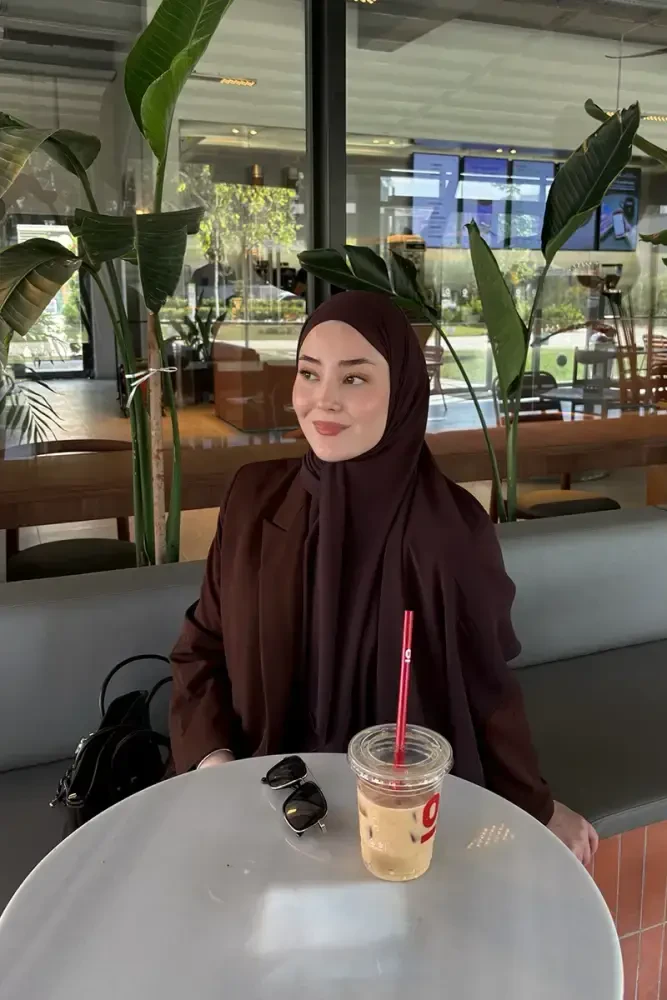 Krep Şifon Şal - Acı Kahve - MADAME POLO