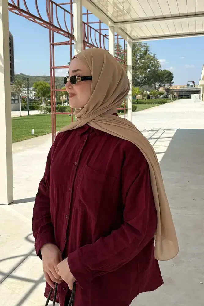 Krep Şifon Şal - Bej - 2