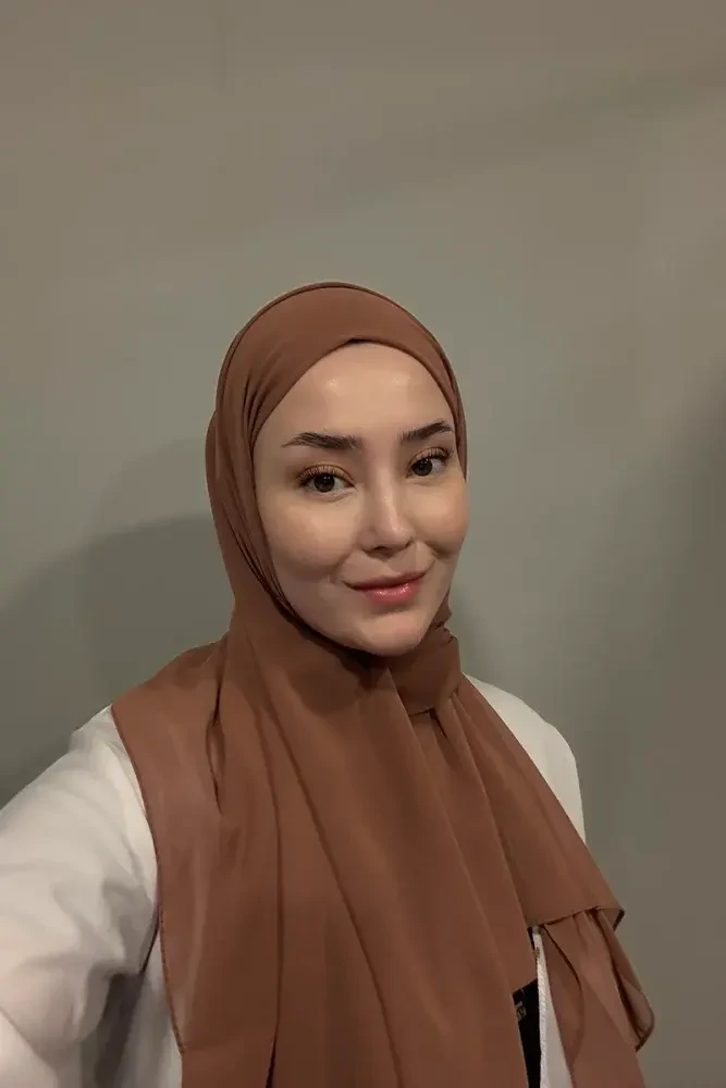 Krep Şifon Şal - Bronz - MADAME POLO