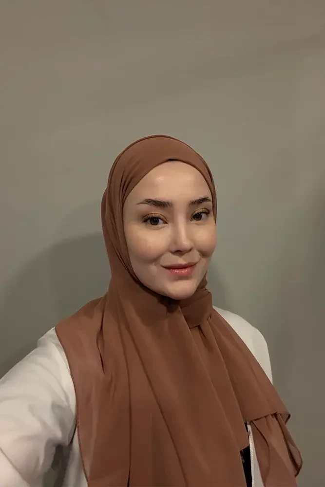 Krep Şifon Şal - Bronz - MADAME POLO