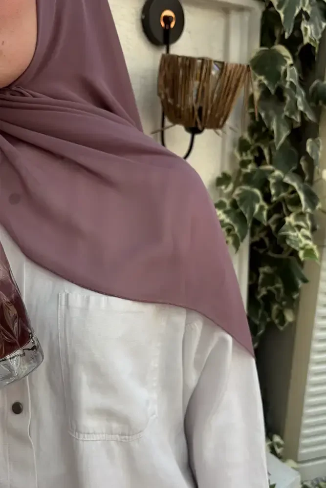 Krep Şifon Şal - Gül Kurusu - 2