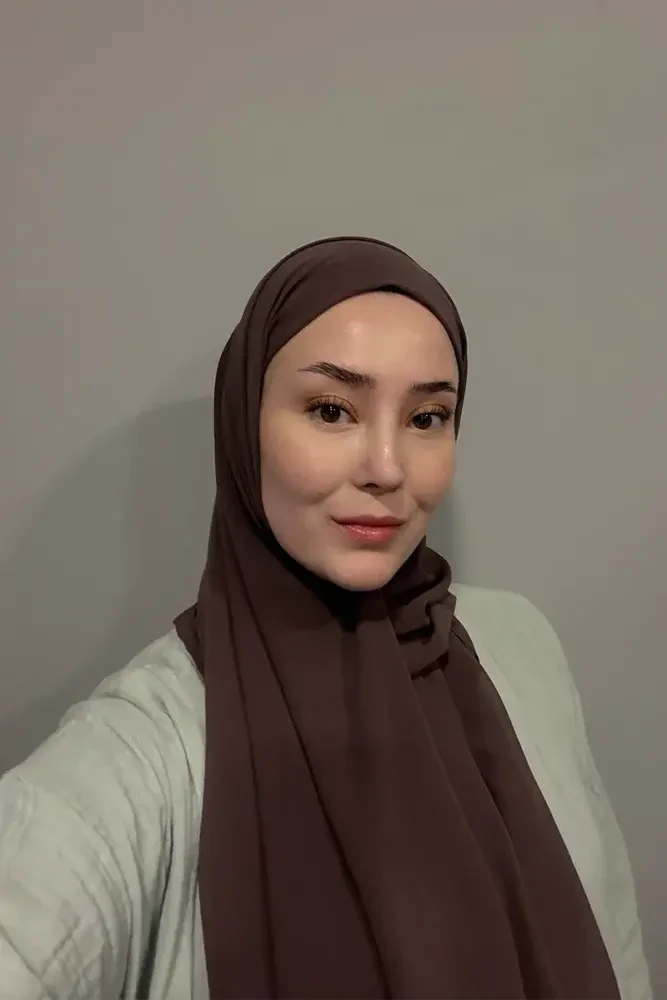 Krep Şifon Şal - Kahverengi - 3