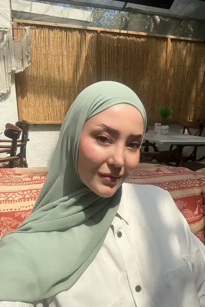 Krep Şifon Şal - Mint - MADAME POLO