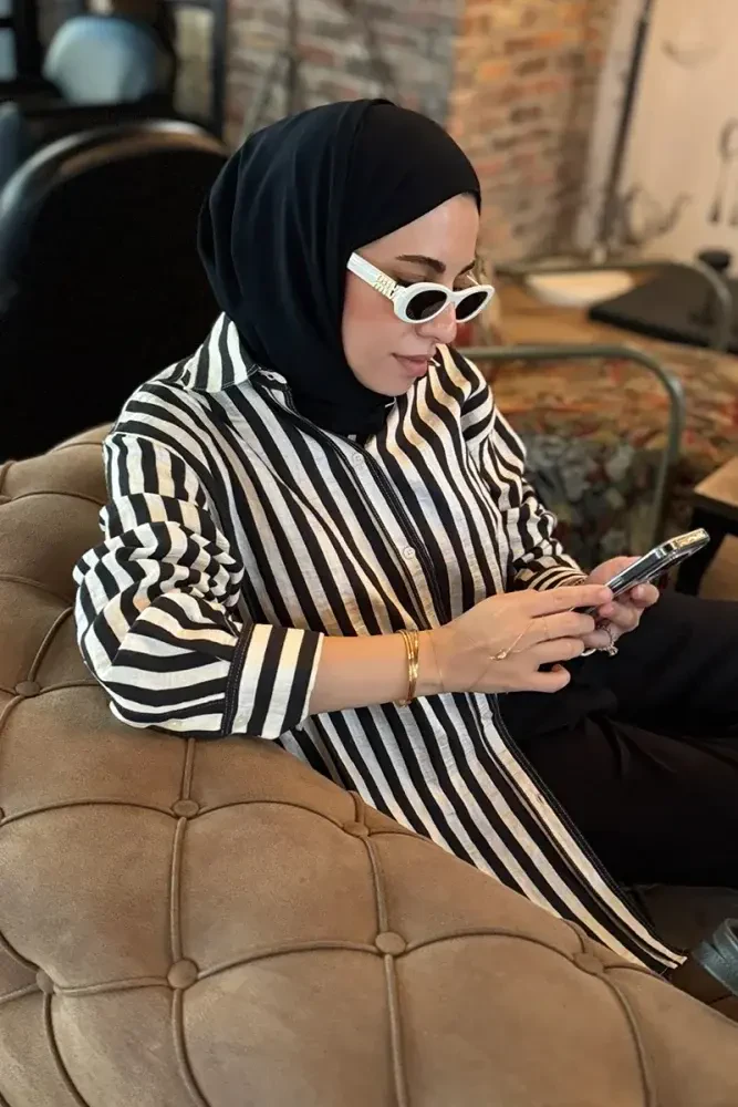 Krep Şifon Şal - Siyah - MADAME POLO