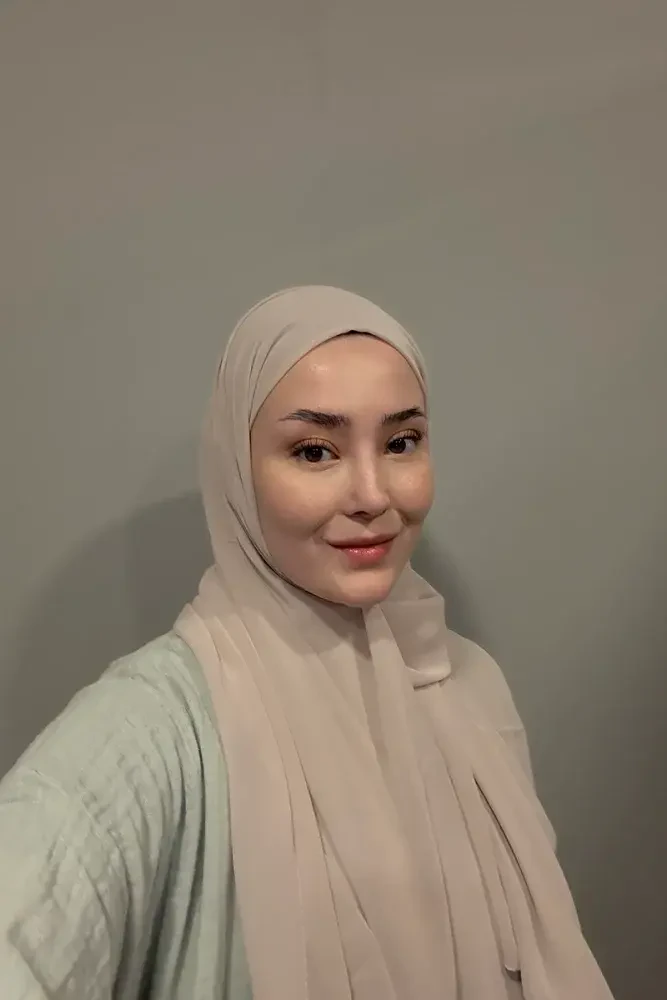 Krep Şifon Şal - Taş - MADAME POLO