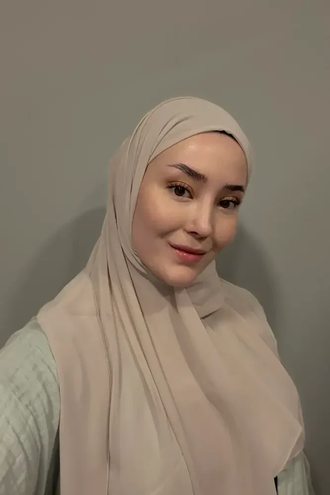 Krep Şifon Şal - Taş - MADAME POLO