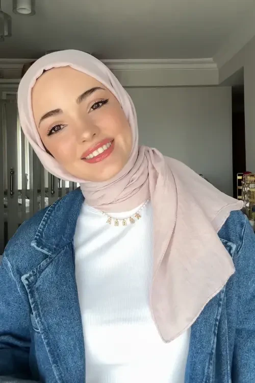 Kübra Koç Comfort Pamuk Şal - Pudra 