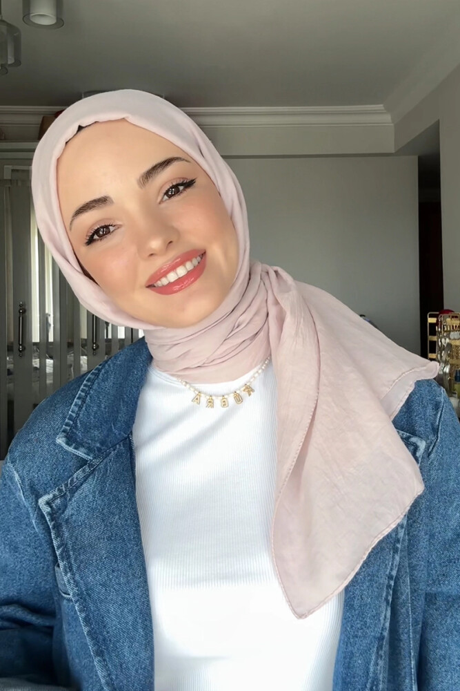 Kübra Koç Comfort Pamuk Şal - Pudra - MADAME POLO