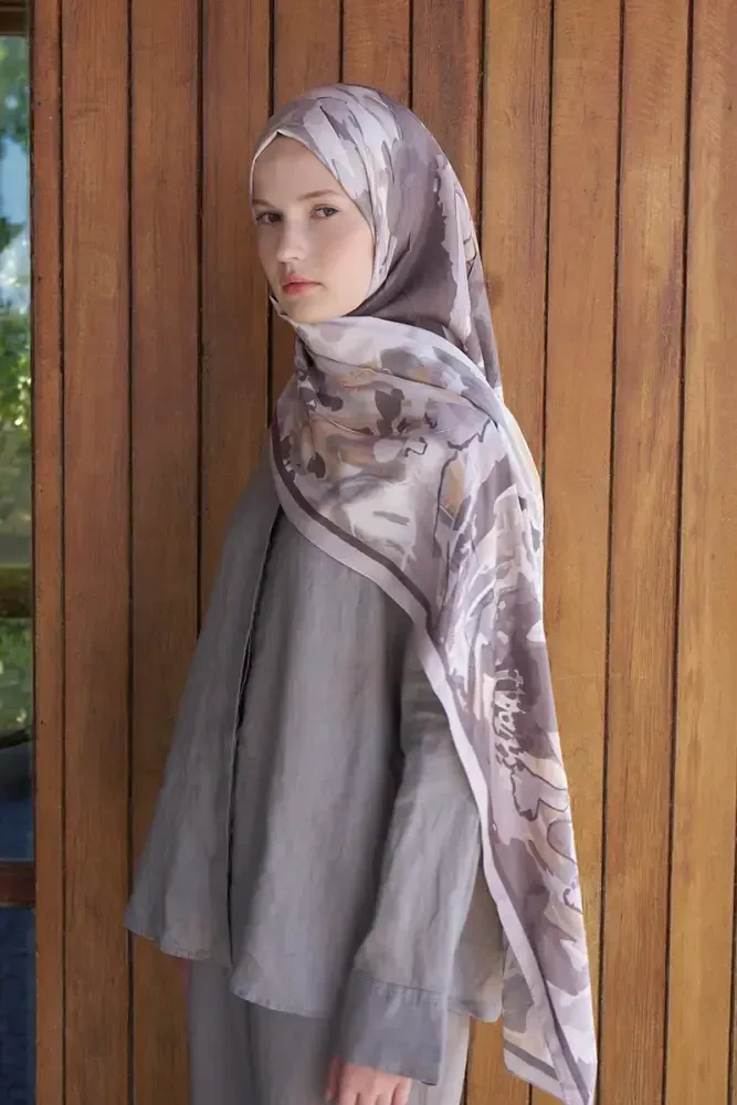 Live Amora Desen Şal - Bej - MADAME POLO