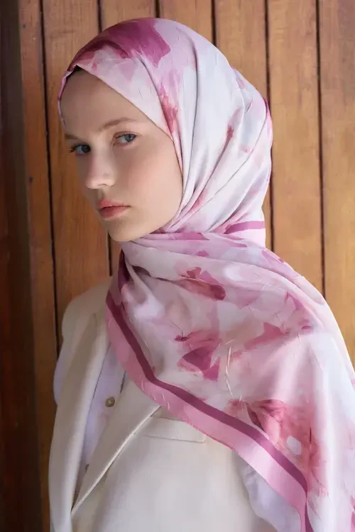 Live Garden Desen Şal - Pembe 