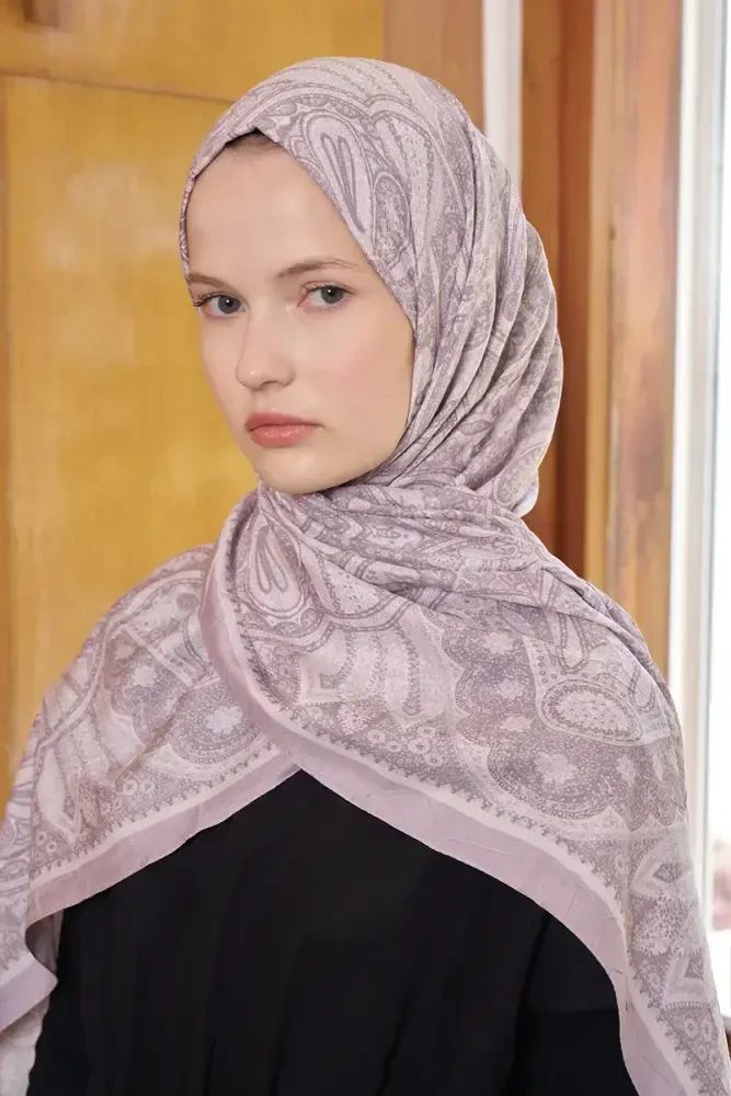 Live Siena Desen Şal - Bej - MADAME POLO