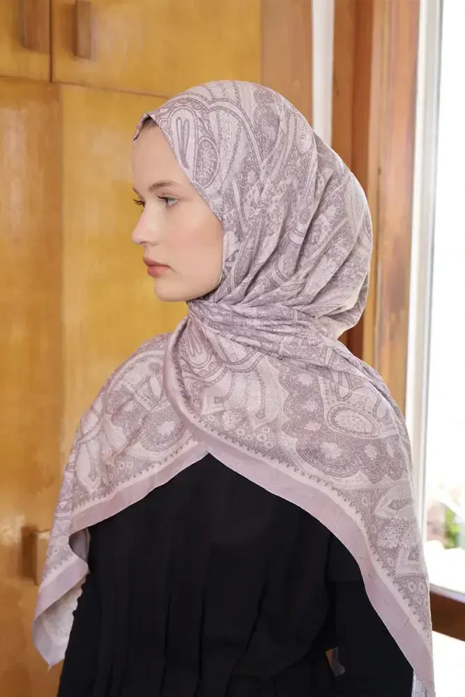 Live Siena Desen Şal - Bej - MADAME POLO