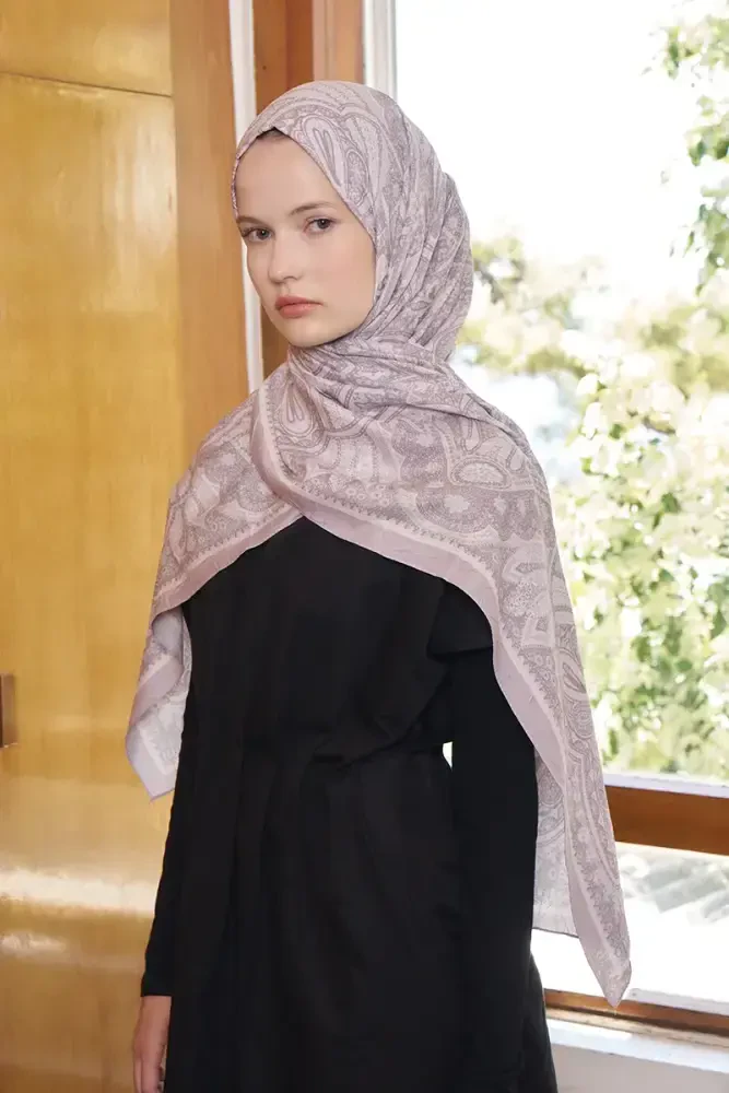 Live Siena Desen Şal - Bej - MADAME POLO