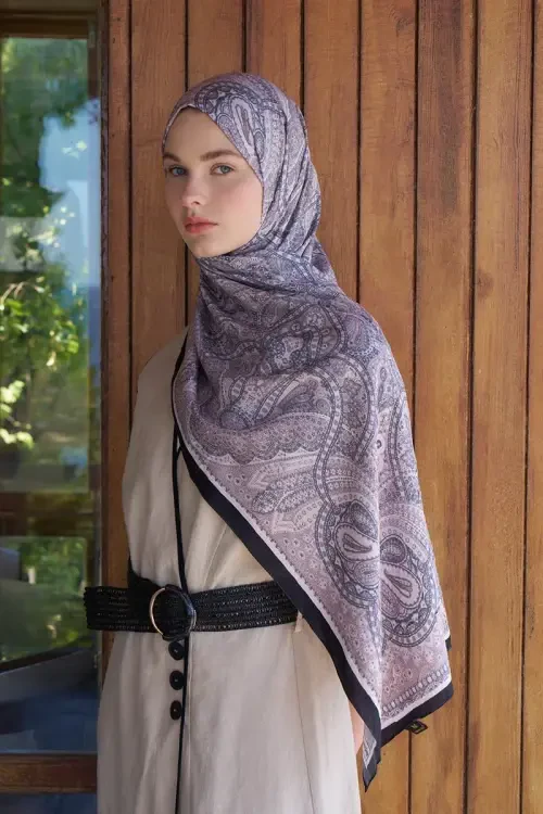 Live Siena Desen Şal - Siyah 