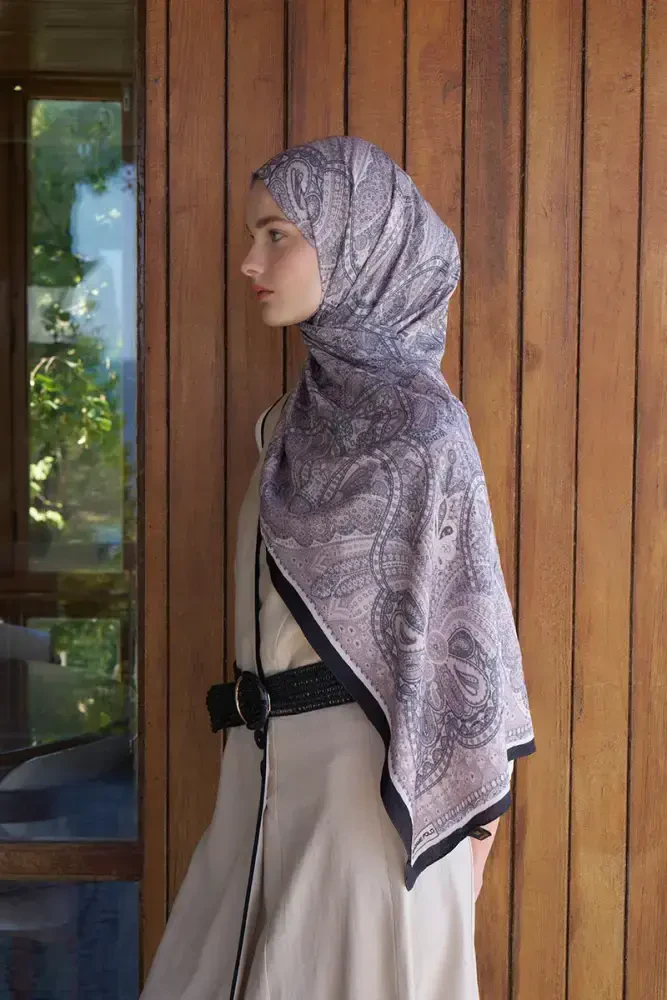 Live Siena Desen Şal - Siyah - 4