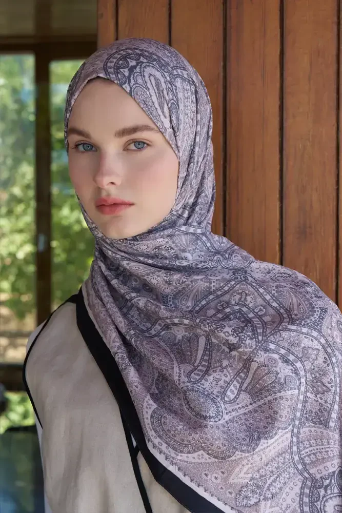 Live Siena Desen Şal - Siyah - MADAME POLO