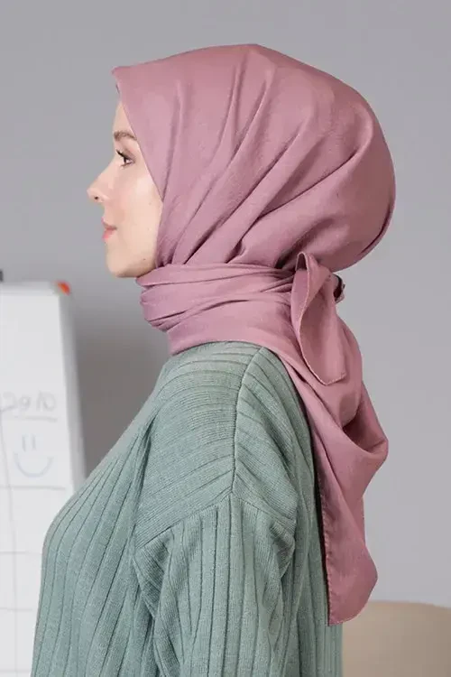 Luxury Pamuk Kraş Eşarp - Pastel Pembe - 2