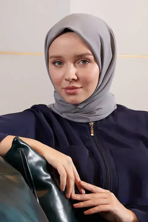 Medine İpeği Eşarp - Gri - 3