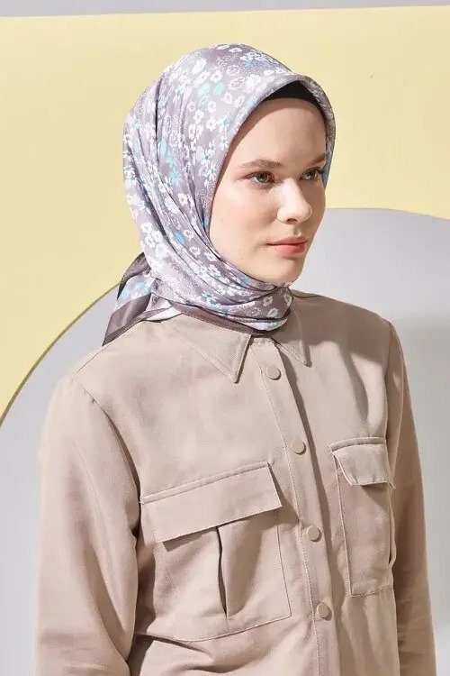 Monetta Twill Serisi Çıtır Çiçek- Vizon - MADAME POLO