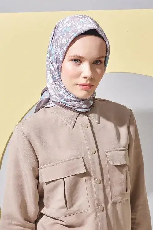 Monetta Twill Serisi Çıtır Çiçek- Vizon - MADAME POLO