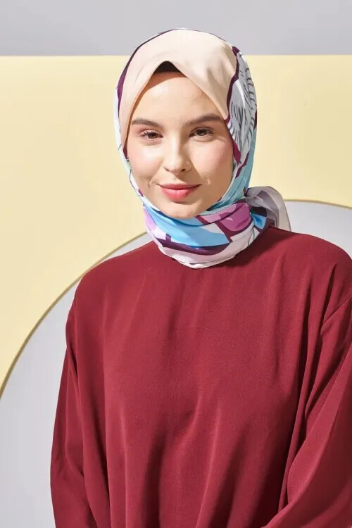 Monetta Twill Serisi Puzzle - Bordo - MADAME POLO