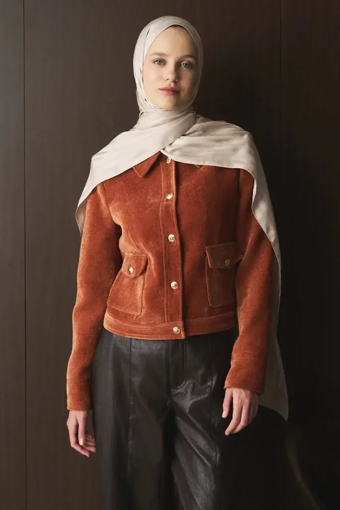 Naiya Jakar Şal Line Desen - Bej - 2