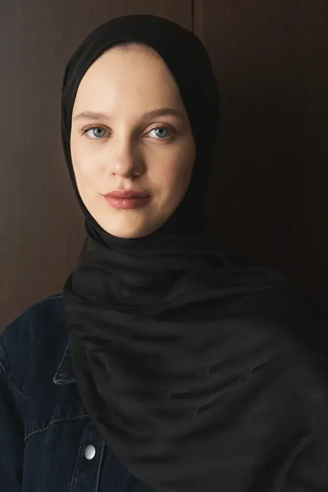 Naiya Jakar Şal Line Desen - Siyah - 4