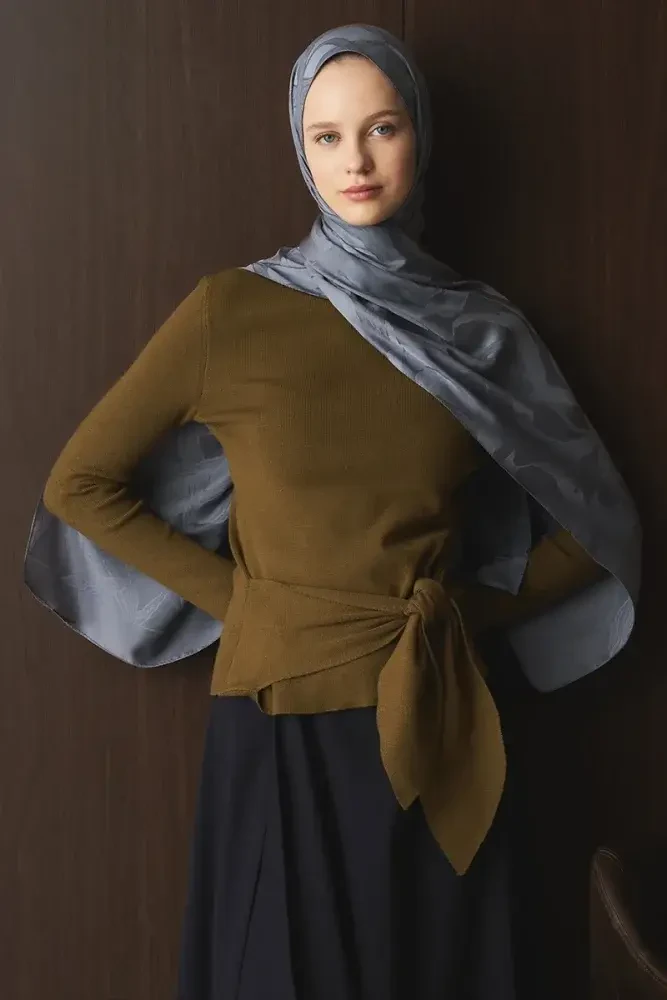 Naiya Jakar Şal Wave Desen - Antrasit - 2