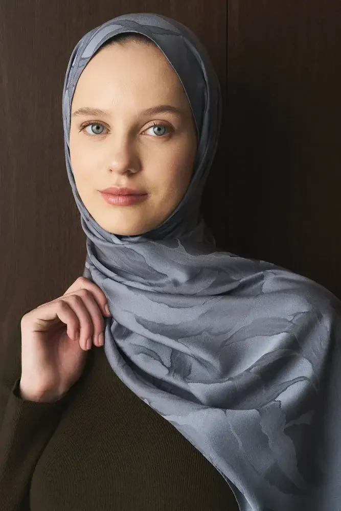 Naiya Jakar Şal Wave Desen - Antrasit - 4