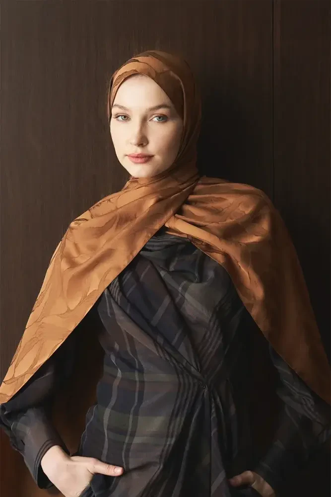 Naiya Jakar Şal Wave Desen - Bakır - 5