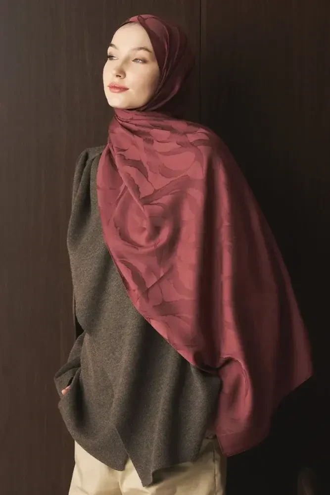 Naiya Jakar Şal Wave Desen - Gül Ağacı - MADAME POLO