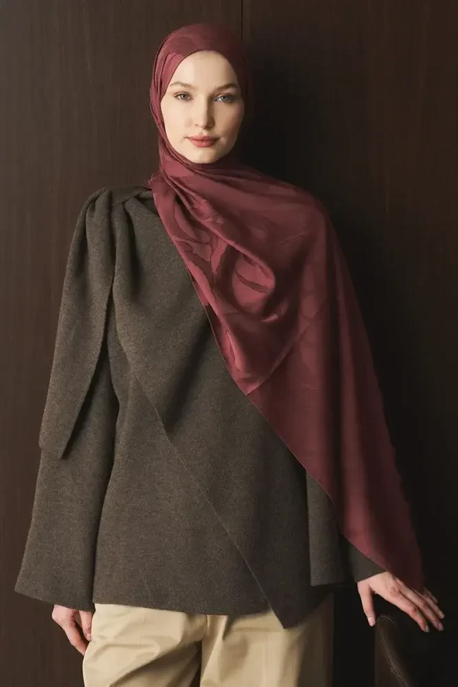 Naiya Jakar Şal Wave Desen - Gül Ağacı - MADAME POLO