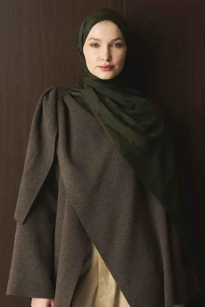 Naiya Jakar Şal Wave Desen - Haki - 3
