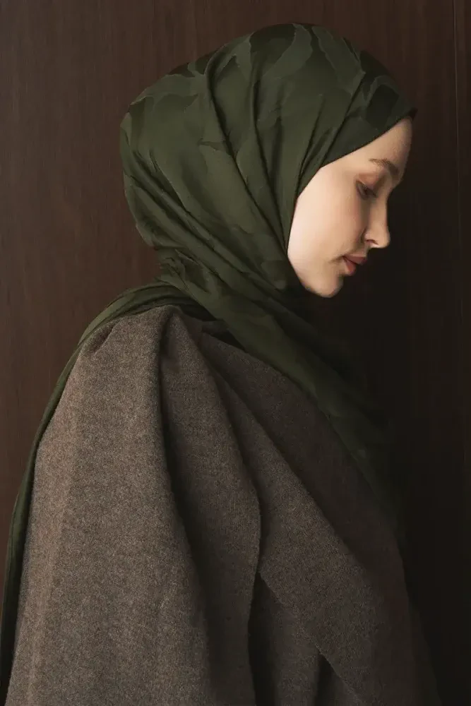 Naiya Jakar Şal Wave Desen - Haki - 4