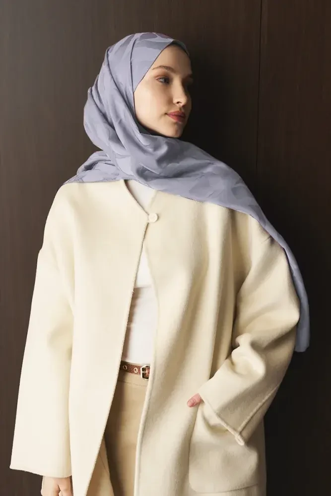 Naiya Jakar Şal Wave Desen - Lila - MADAME POLO