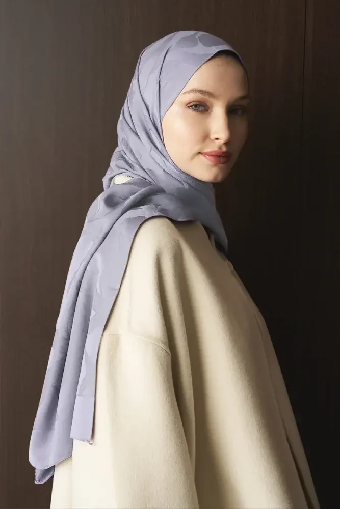 Naiya Jakar Şal Wave Desen - Lila - MADAME POLO