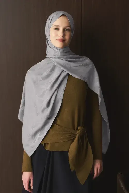 Naiya Jakar Şal Wave Desen - Taş 