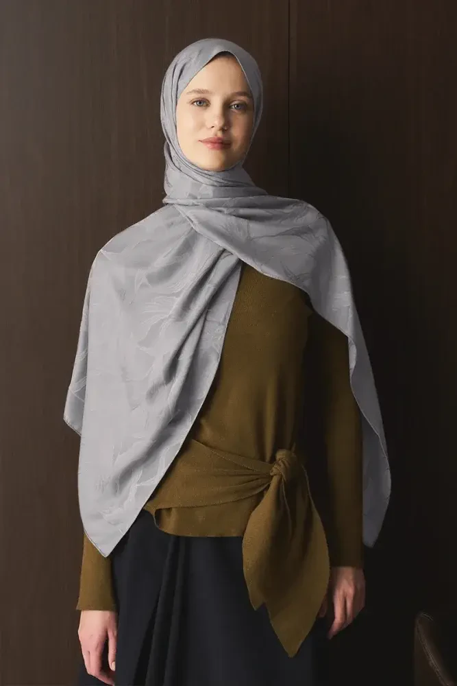 Naiya Jakar Şal Wave Desen - Taş - 1