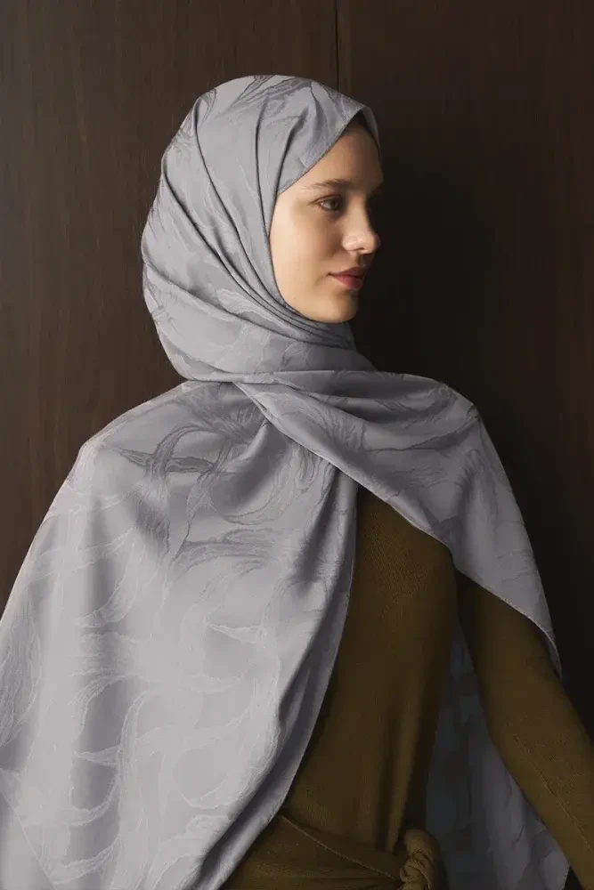 Naiya Jakar Şal Wave Desen - Taş - 2